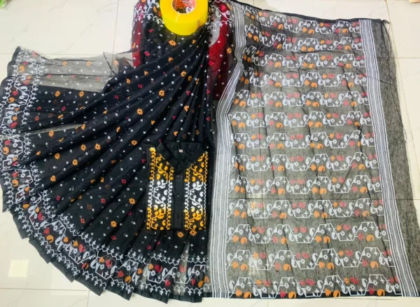 Couple Screen Print Half Silk Sharee Block Print Dhupiana Silk Panjabi Model- HMS-2023059